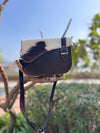 Cowhide Fur Leather Sling Purse Women Handbags Mini Size Sling Purse