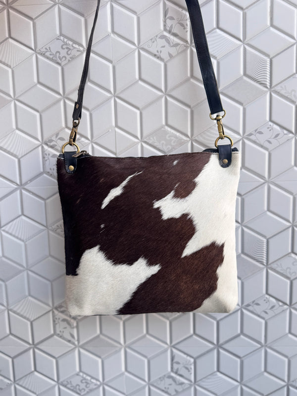 Western Cowhide Leather Handbag Stylish Hair on Hide Handmade Sling Bag