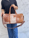 Unique Designer Hair On Hide Leather Luggage Travel Bag Handmade Cowhide Leather Unisex Bag