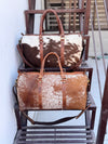 Unique Designer Hair On Hide Leather Luggage Travel Bag Handmade Cowhide Leather Unisex Bag