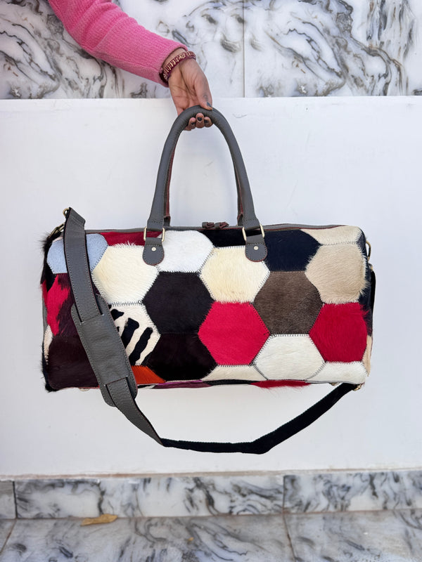 Real Cowhide Leather Luggage BagsHandmade Bag Unisex Travel Bag Big Size Bag