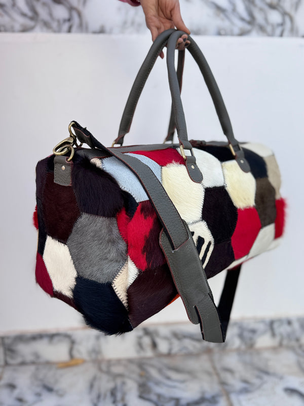 Real Cowhide Leather Luggage BagsHandmade Bag Unisex Travel Bag Big Size Bag