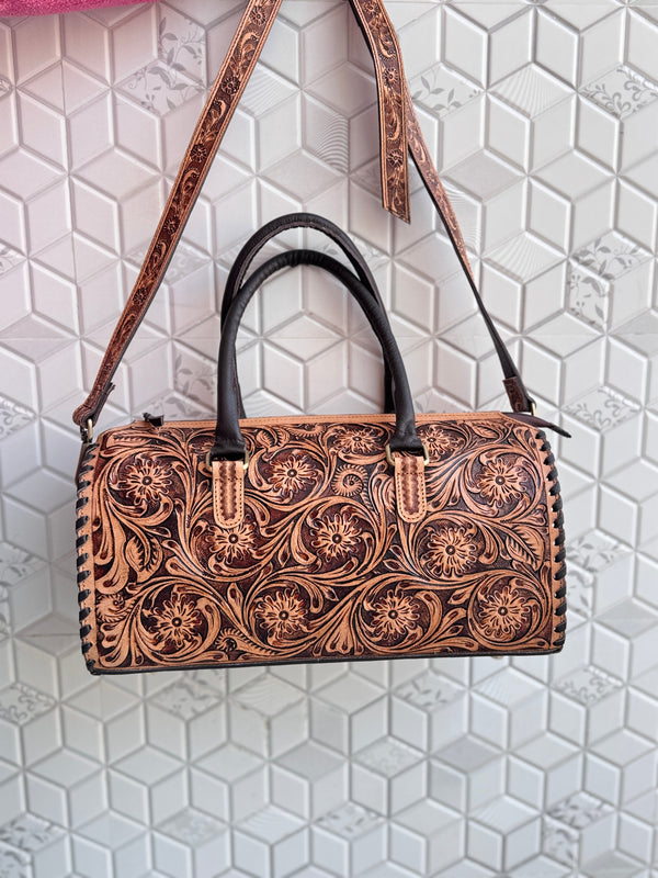 Hand Tooled Leather Luggage Bags Handmade Bag Unisex Travel Bag Big Size Handbag