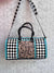 Hand Tooled Leather Luggage Bags Checkers Pattern Handmade Bag Unisex Travel Bag Big Size Handbag