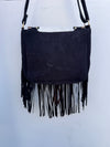 Cowhide Fur Leather Handbag Sling Bag Bohemian Fringe Bags Stylish Purse