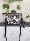 Cowhide Leather Handbag Carving Hand Tooled Leather Tassel Boho Unique Design Sling Bag for Women