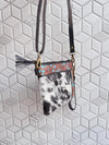 Cowhide Leather Handbag Carving Hand Tooled Leather Tassel Boho Unique Design Sling Bag for Women
