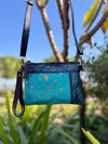 Cowhide Metallic Leather Handbag Carving Hand Tooled Leather Handmade Tassel Boho Sling Bag