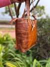 Crunch Leather Tote Handbag Stylish Shopping Purse Women Handbag Multi Purpose Handbag