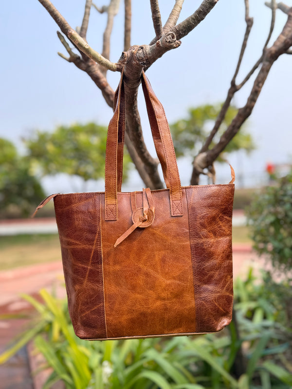 Crunch Leather Tote Handbag Stylish Shopping Purse Women Handbag Multi Purpose Handbag