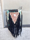 Women's Real Cowhide Fur Leather Fur Fringe Handbag Bohemian Shoulder Bags