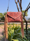 New Arrival Hand Tooled Fringe Handbag Real Leather Handmade Carving Tooling Sling Bag