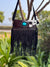 Cowhide Fur Fringe Handbag Suede Leather Turquoise Stone Stylish Sling Bag