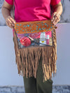 Fringe Transparent Clear Bag Stylish Hand Tooled Carving Leather Purse