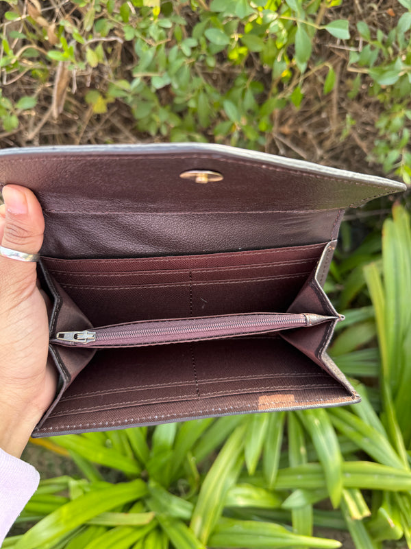 Cowhide Fur Clutch Hand Tooled Carving Leather Wallet Multi Uses Western Leather Stylish Wallets for Women's
