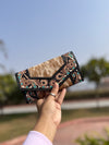 Cowhide Fur Clutch Hand Tooled Carving Leather Wallet Multi Uses Western Leather Stylish Wallets for Women's