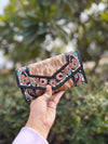 Cowhide Fur Clutch Hand Tooled Carving Leather Wallet Multi Uses Western Leather Stylish Wallets for Women's