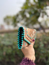 Clutch for Women's Hand Tooled Carving Wallet Clutch Western Stylish Cowhide Fur Wallet