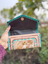 Clutch for Women's Hand Tooled Carving Wallet Clutch Western Stylish Cowhide Fur Wallet