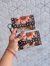 Western Hair on Cowhide Leather New Hand Tooled Carving Small Coin PurseMini Wallet for Women Gifts