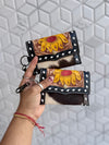 Western Hair on Cowhide Leather New Hand Tooled Carving Small Coin PurseMini Wallet for Women Gifts