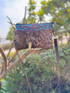 Cowhide Leather Hand Tooled Handbag Fringe Sling Bag Carving Bohemian Bag
