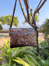 Cowhide Leather Hand Tooled Handbag Fringe Sling Bag Carving Bohemian Bag