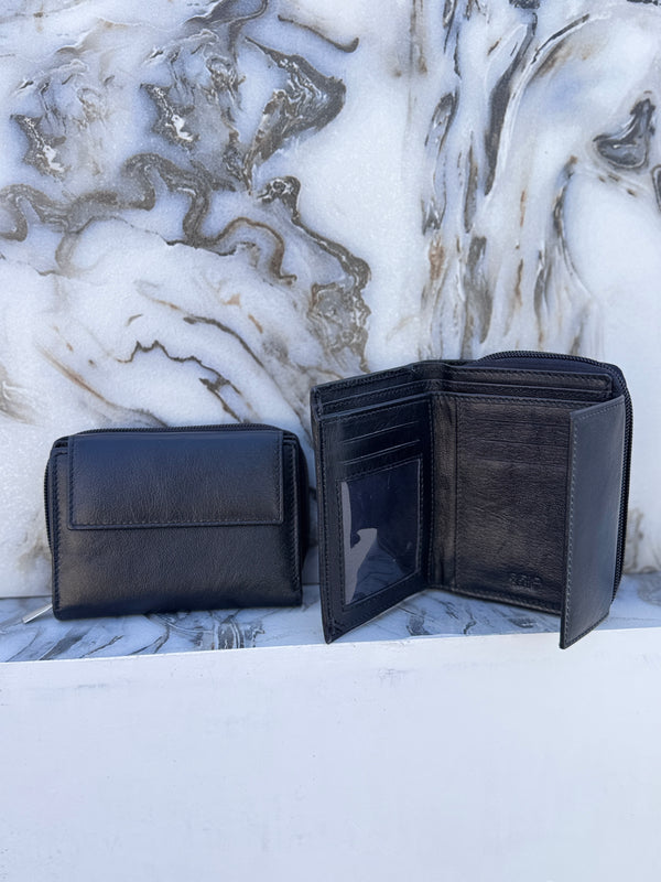 Genuine Leather Premium RFID Blocking Large Capacity Full Grain Slim Purse Card Wallet Short Wallet Cash Holder ID Cards