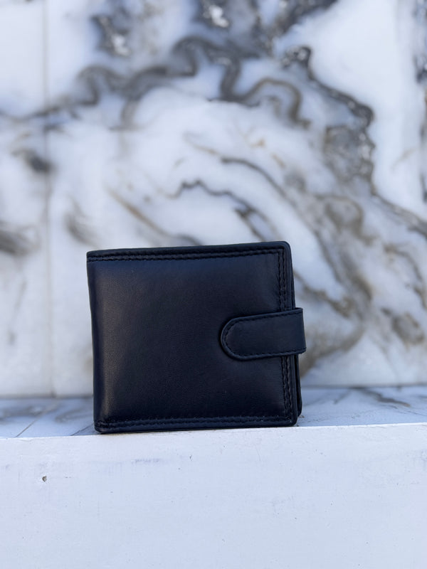 Men's Wallet Zipper Cash Card Holder Money Wallet Full Grain Genuine Leather