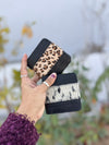 Genuine Leather Wallet Animal Print Men's Wallet Leopard Fur Card Holder