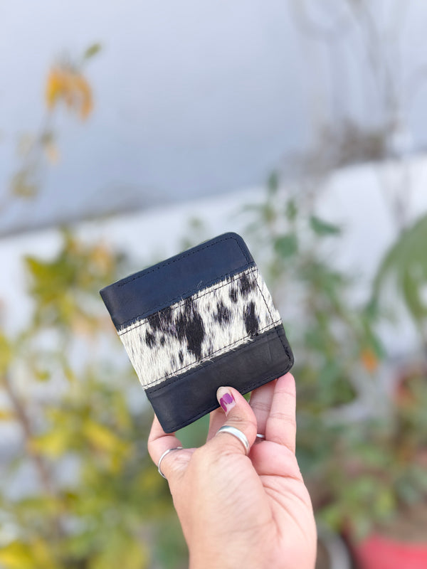 Genuine Leather Wallet Animal Print Men's Wallet Leopard Fur Card Holder