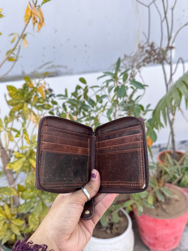 Hair on Hide Fur Leather Wallet Genuine LeatherCard Holder Cash Gift for Him