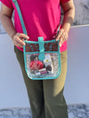 Hand Tooled Carving Leather Transparent Clear Bag for Women's Multi Use