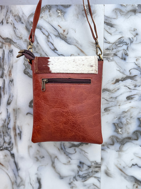 Cowhide Fur Leather Sling Bag Genuine Leather Luxury Bag for Women's Uses