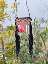 Hand Tooled Carving Leather Fringe Transparent Clear Bag Stylish Phone Purse