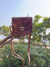 Western Style Genuine Leather Handmade Handbags Shopping Casual Bags for Women's Use