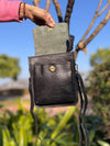 Genuine Leather Sling Bag Gypsy Boho Hair on Hide Fur Vintage Handmade Bag