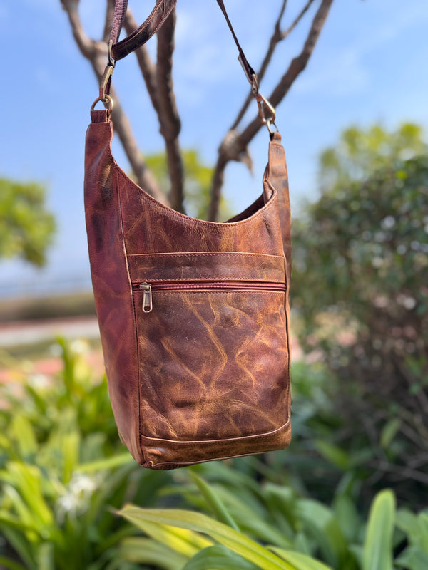 Genuine Leather Handbag Gypsy Boho Vintage Handmade Western Style Shoulder Bag