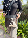 Cowhide Leather Handbag Gypsy Boho Hair on Hide Fur Vintage Handmade Western Style Bag