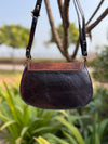 Women's Real Cowhide Fur Leather Western Style Sling Bag Handbag