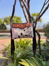 Hand Tooled Carving Leather Fringe Handbag Cowhide Fur Gypsy Vintage Handmade Shoulder Bag