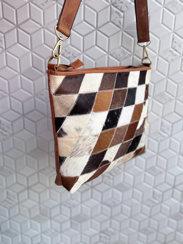 Cowhide Fur Leather Tote Bag Stylish Purse Hair on Hide Fur Beautiful Designer Bags for Women's