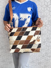 Cowhide Fur Leather Tote Bag Stylish Purse Hair on Hide Fur Beautiful Designer Bags for Women's