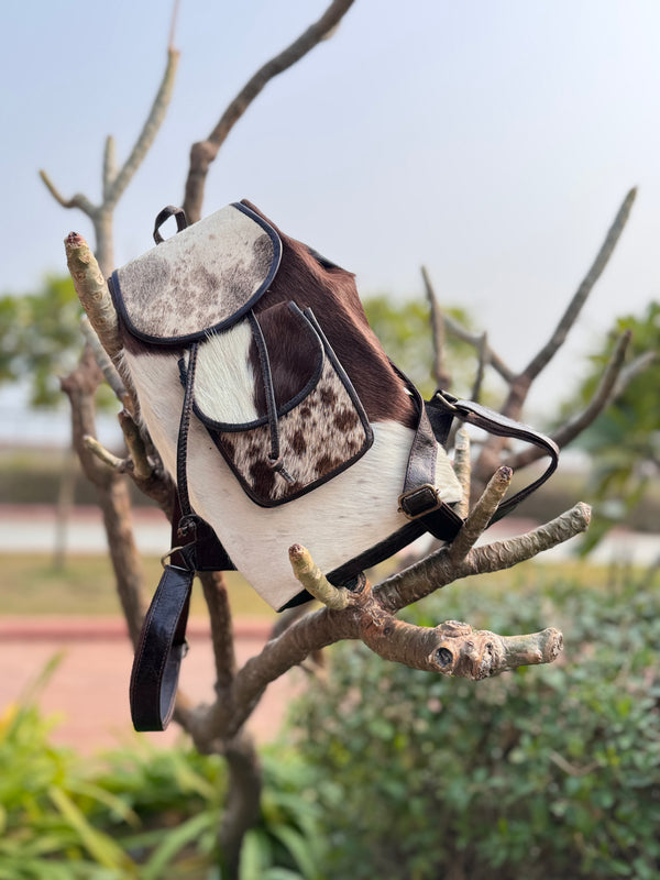 Real Cowhide Fur Backpack Western Style Bags Travel Bags Unisex Bag Wholesale Bulk Product