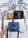 Western Metallic Fur Leather Stylish Handbag Hair On Hide Fur Bohemian Women's Sling Bag