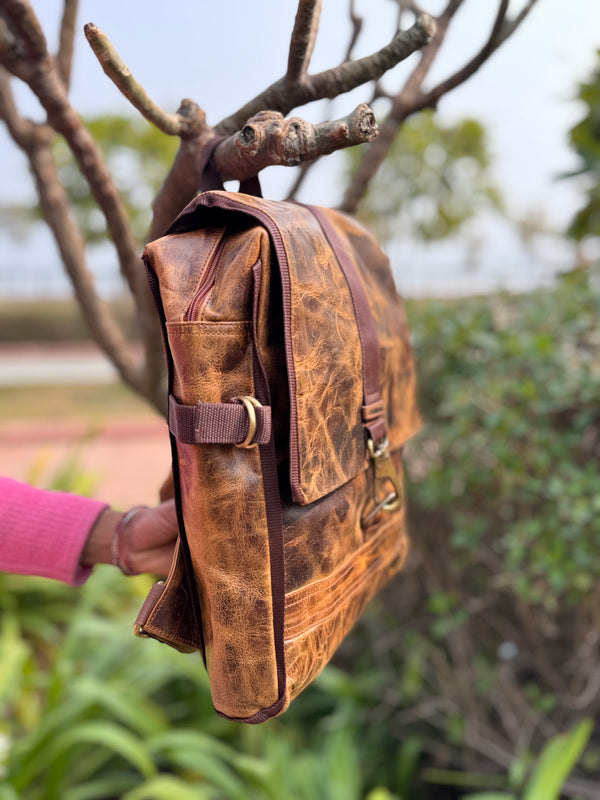 Crunch Leather Backpack StylishReal Leather Backpack Unisex School Bags