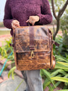Crunch Leather Backpack StylishReal Leather Backpack Unisex School Bags