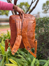 Real Crunch Leather Backpack Laptop Bag Backpack School Bag Notebooks