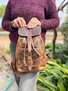 Crunch Leather Backpack Stylish Multi Uses Bags Real Leather Backpack Wholesale Bulk Product