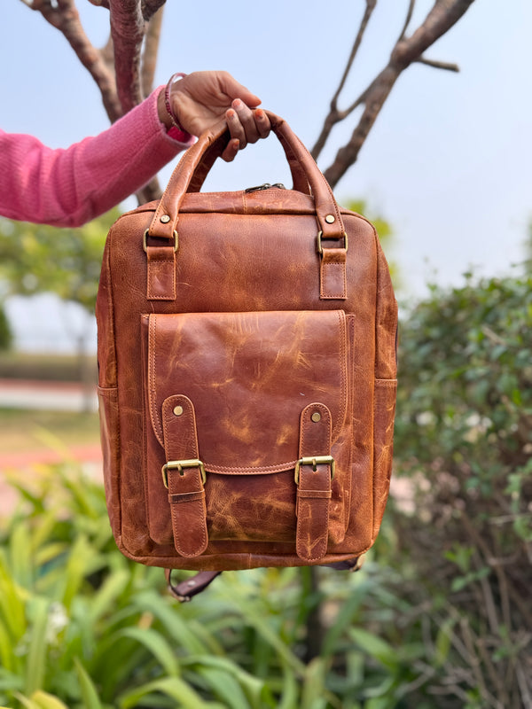 Real Crunch Leather Backpack Bags Hot Sale Laptop Bag Backpack School Bag Notebooks